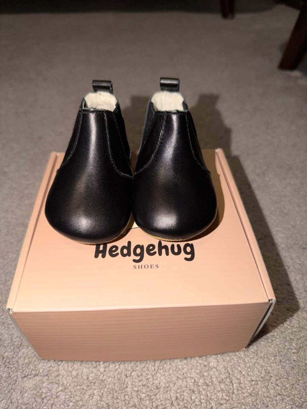 Hedgehug Black Baby Chelsea Boots Sizes 1–4